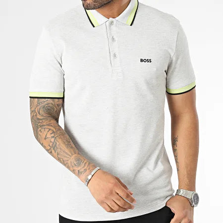 Hugo boss grey on sale and yellow polo
