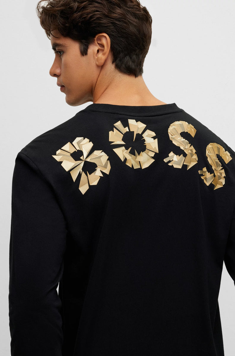 BOSS - Jersey Regular Fit De Algodón Con Bloques De Color - Negro