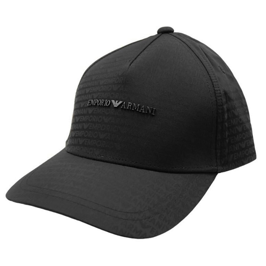 Emporio Armani Jacquard Logo Lettering Cap-Black – Phases Men's