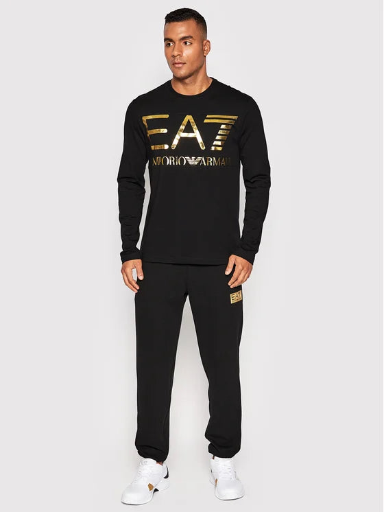 EA7 Emporio Armani L/Sleeve T-Shirt-Black/Gold – Phases
