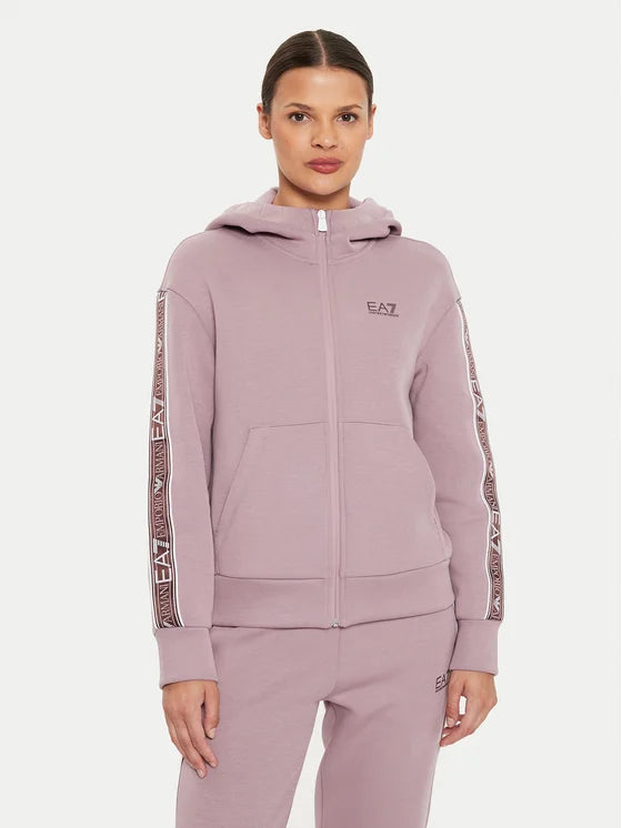 EA7 Ladies Zip Hood Jacket With Taping-Mauve – Phases Men's