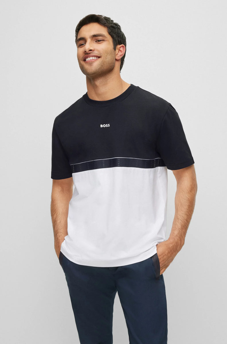 Hugo Boss T-Shirt Tee Taped-Dark Blue – Phases Men's Fashion