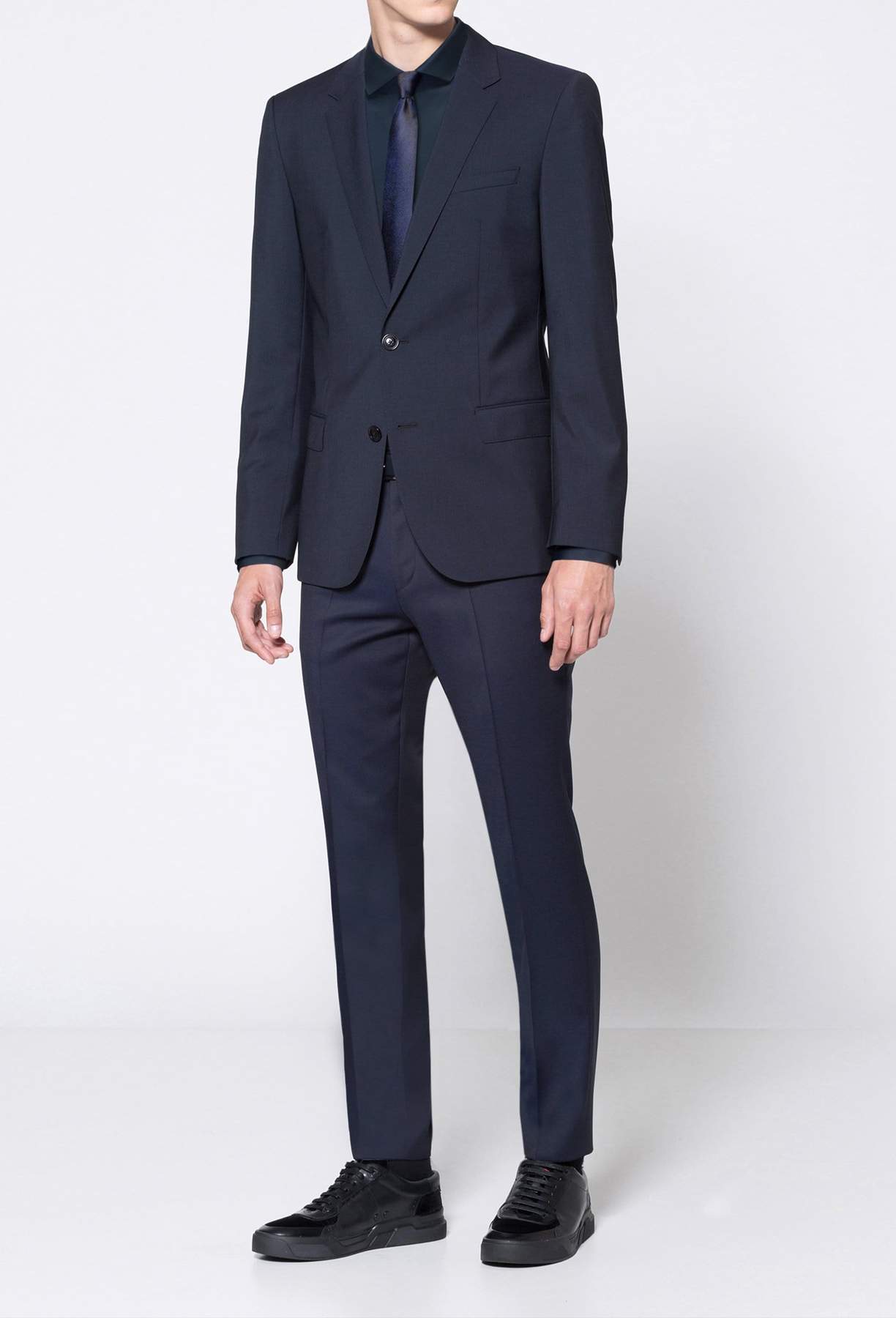 Hugo Boss Henry Slim Fit Suit Blazer in Pure Wool Dark Blue