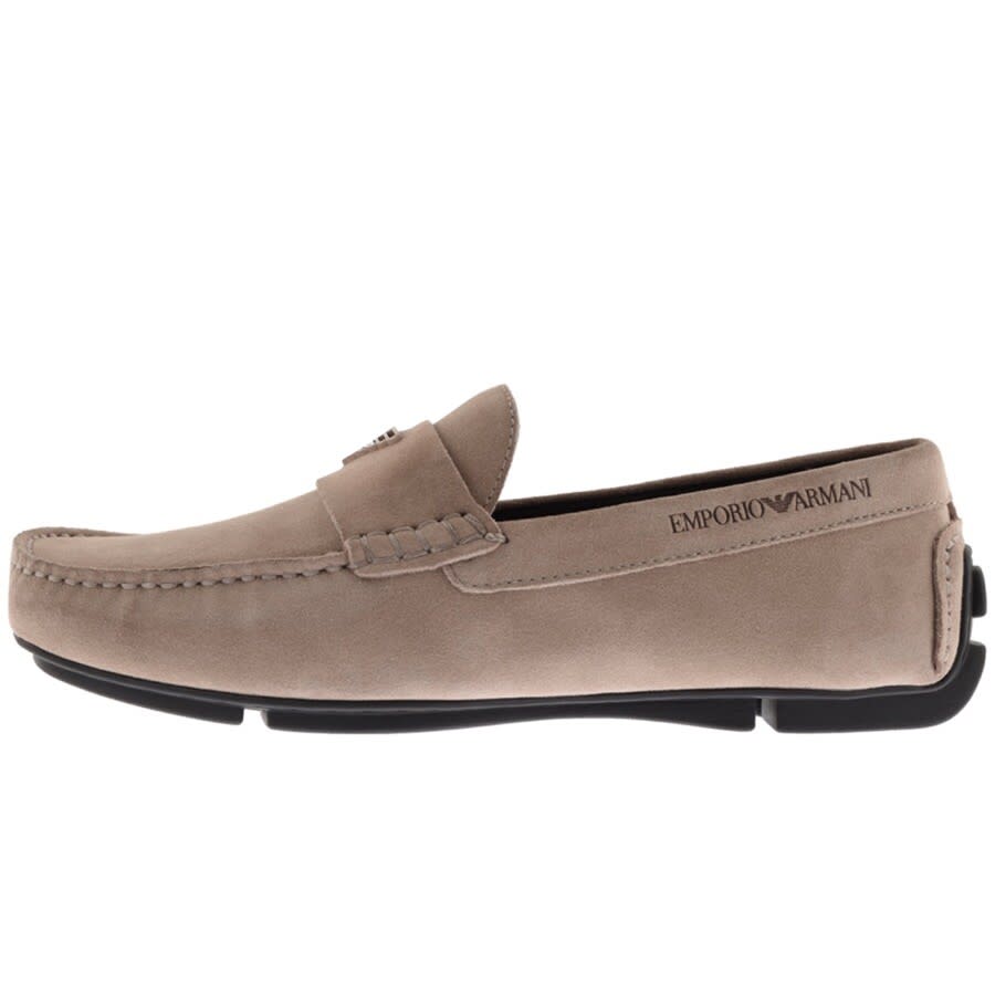 Emporio Armani Suede Driver Shoes Beige - Main Image