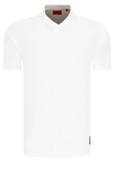 Hugo boss short sleeve white shirt discount